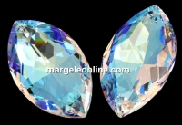 Swarovski, pandantiv marchiza, blue aurore boreale, 38mm - x1