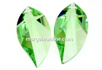 Swarovski, leaf pendant, light peridot, 28mm - x1