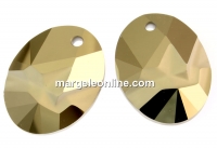 Swarovski, pandantiv kaputt oval, metallic light gold, 26mm - x1