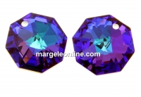 Swarovski, octagon pendant, heliotrope, 14mm - x1