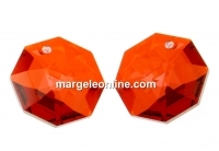 Swarovski, octagon pendant, red magma, 14mm - x1