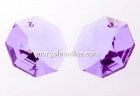 Swarovski, octagon pendant, violet, 14mm - x1