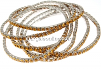 1088 Swarovski topaz bracelet, rhodium plated, 18cm - x1