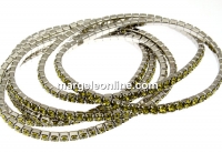 1088 Swarovski khaki bracelet, rhodium plated, 18cm - x1