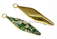 Swarovski, pavé pendant gold-plated, luminous green, 20mm - x1