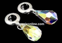 Swarovski,drop pendant, aurora borealis, 15mm - x1