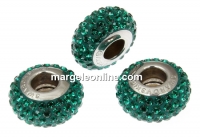 Swarovski, becharmed pavé, dark emerald green, 13.5mm - x1