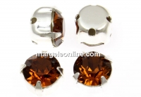 Swarovski, chaton montees, smoked topaz, 6mm - x10