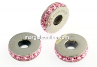 Swarovski, becharmed rondelle, light rose, 13mm - x1