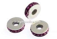 Swarovski, becharmed rondelle, amethyst, 13mm - x1