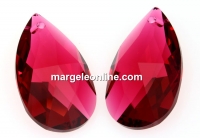 Swarovski, drop pendant, bordeaux, 38mm - x1