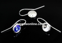 Earring base, 925 silver, rivoli 6mm - x1pair