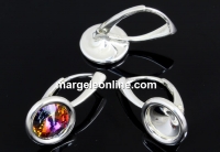 Earring base, 925 silver, rivoli 8mm - x1pair