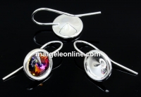 Earring base, 925 silver, rivoli 8mm - x1pair