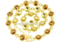 Bracelet base, 12 Link, gold-plated 925 silver, rivoli 6mm - x1