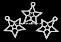 Pendant, star 925 silver, 15mm - x1