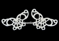 Link, butterfly filigree, 925 silver, 19.5mm - x1