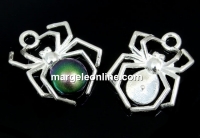 Pendant base, spider, 925 silver, 15mm - x1