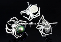 Earring base, spider 925 silver, 13.5mm - x1 pair