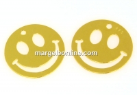 Pendant, smiley gold-plated 925 silver, 15mm  - x1