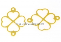 Link, clover, gold-plated 925 silver, 21x16mm  - x1