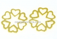 Link, clover, hearts, gold-plated 925 silver, 14mm - x1