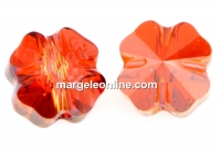 Swarovski, clover bead, red magma, 12mm - x2