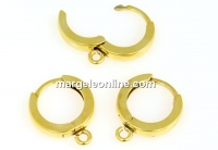 Earring findings, gold-plated 925 silver, 16.5mm - x1pair