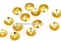 Bead cap, gold-plated 925 silver, 4mm - x10