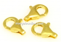 Clasp, gold-plated 925 silver, 13x8mm - x1