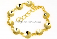 Bracelet base, 9 Link, gold-plated 925 silver, rivoli 10mm - x1