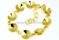 Bracelet base, 8 Link, gold-plated 925 silver, rivoli 12mm - x1