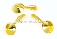 Pendant base, gold-plated 925 silver, chaton 7mm - x1