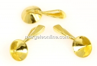 Pendant base, gold-plated 925 silver, chaton 8mm - x1