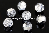 Swarovski, faceted round bead, comet argent light, 4mm - x10