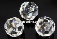 Swarovski, one hole faceted round bead, crystal, 18mm - x1