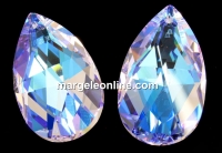 Swarovski, drop pendant, rosaline blue aurora borealis, 28mm - x1