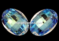 Swarovski, oval pendant, blue aurora borealis, 32mm - x1