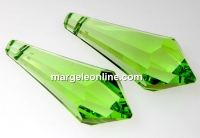 Swarovski, faceted drop pendant, light peridot, 38mm - x1