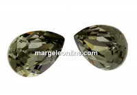 Swarovski drop fancy, black diamond, 8x6mm - x2