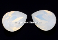 Swarovski drop fancy, white opal, 14x10mm - x1