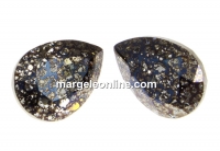 Swarovski drop fancy, black patina, 14x10mm - x1