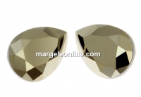 Swarovski, fancy picatura, metallic light gold, 14x10mm - x1