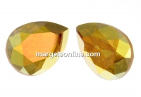 Swarovski drop fancy, metallic sunshine, 14x10mm - x1