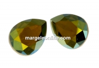 Swarovski drop fancy, iridescent green, 14x10mm - x1