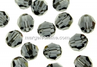 Swarovski, faceted round bead, graphite, 6mm - x6