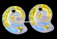 Swarovski, sea snail pendant, aurora borealis, 14mm - x1