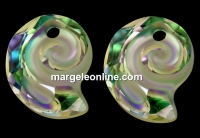 Swarovski, sea snail pendant, luminous green, 14mm - x1