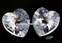 Swarovski, heart pendant, diamond touch light, 10mm - x2