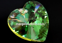 Swarovski, heart pendant, luminous green, 28mm - x1